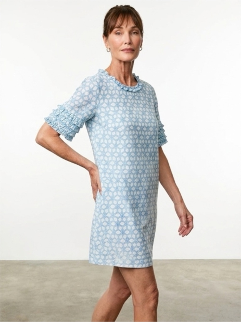 Lilly Pulitzer Pearl Silk Cotton Dress Starry Night Print Size 10